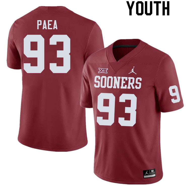 Youth #93 Phil Paea Oklahoma Sooners College Football Jerseys Stitched Sale-Crimson